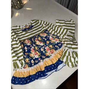 Ruffle Girl Boutique Girl Tunic Heart Top  & Ruffle Pants Size 4xl Outfit